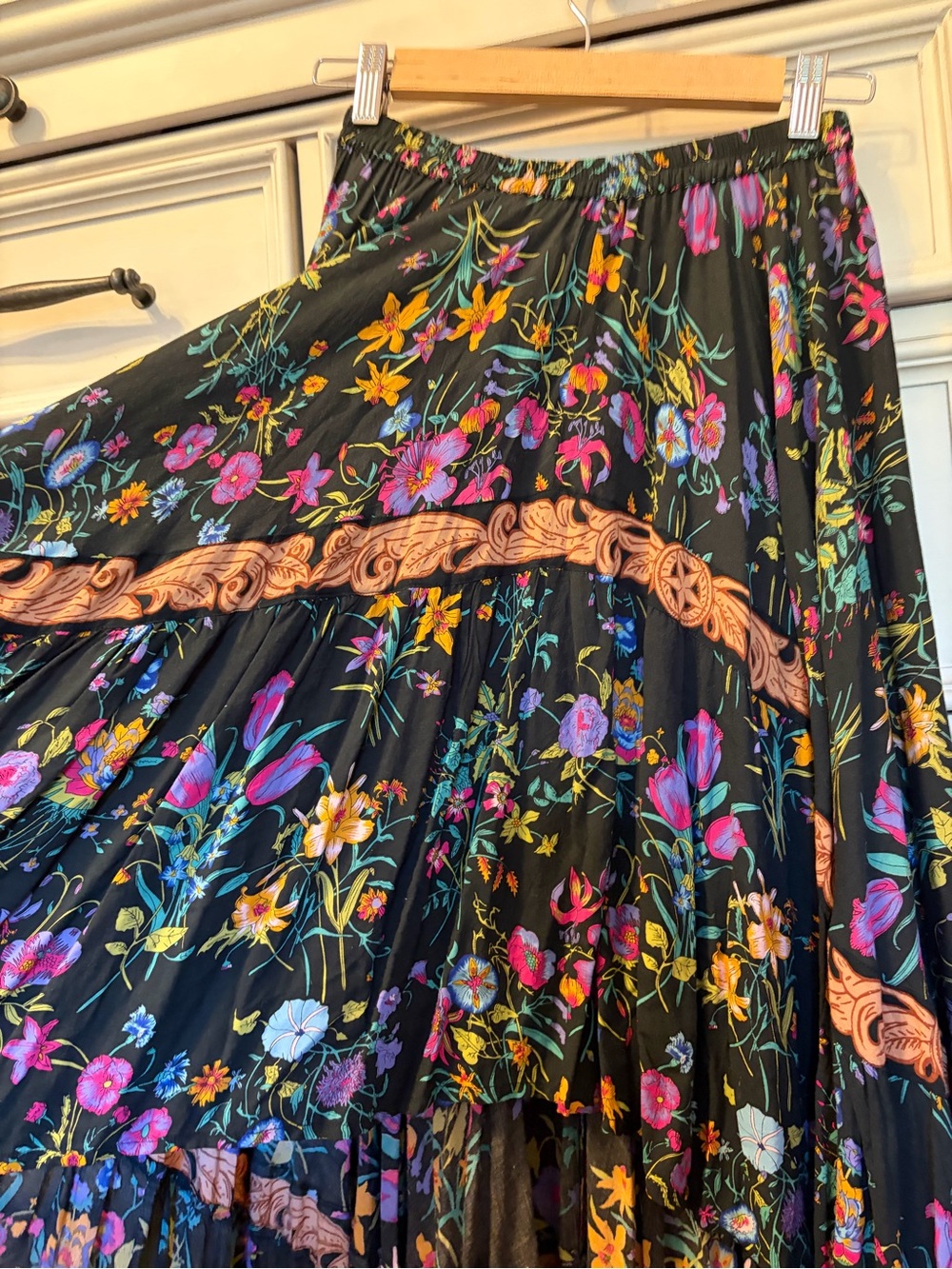 Spell and the gypsy gypsy queen castaway hi-lo black floral skirt - Picture 7 of 16